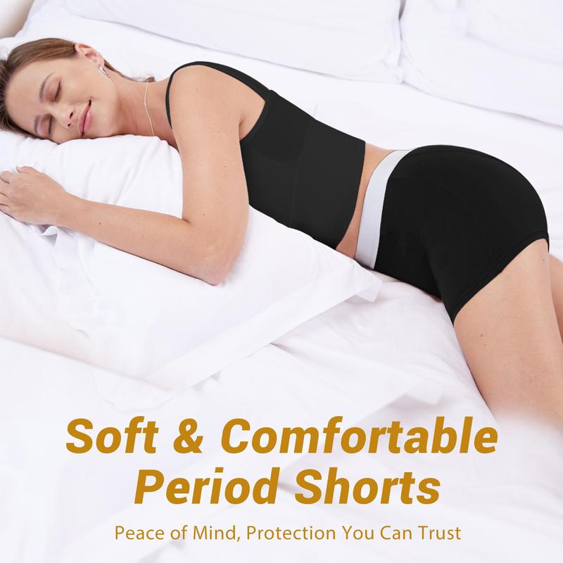 TIICHOO Period Shorts for Women High Waisted Period Underwear Heavy Flow Sleep Period Boyshorts Leakproof Underwear 1 Pack Womenswear Panties