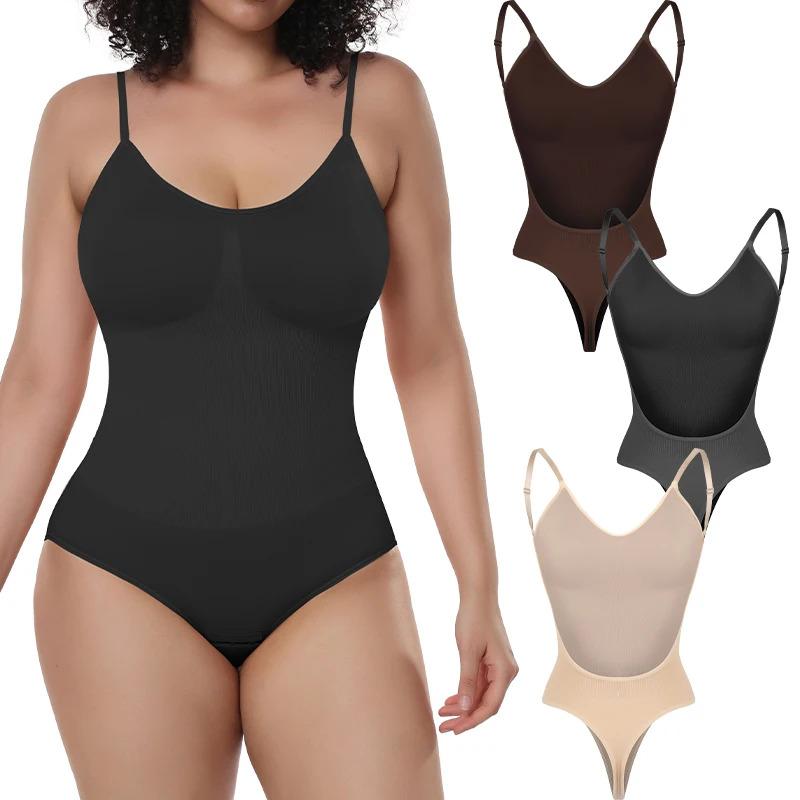 Backless Bodysuit Women Tummy Control Shapewear Seamless Sculpting Thongs Body Shaper Low Back Tank Top Summer Leotard