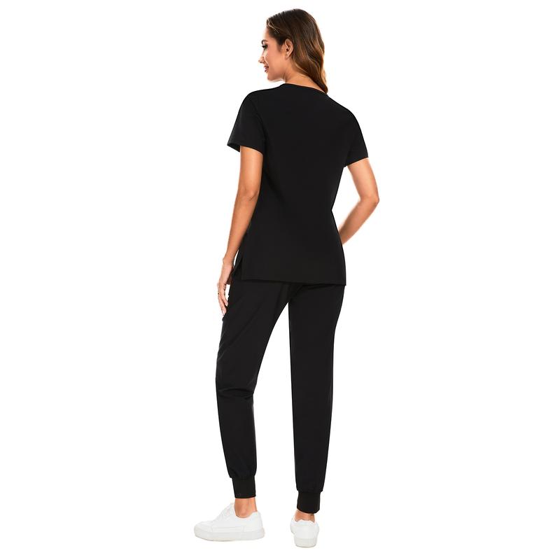 Cozyfit Scrubs for Women Luna Vital Set - Stretch V-Neck Scrub Top & Jogger Pant with 8 Pockets