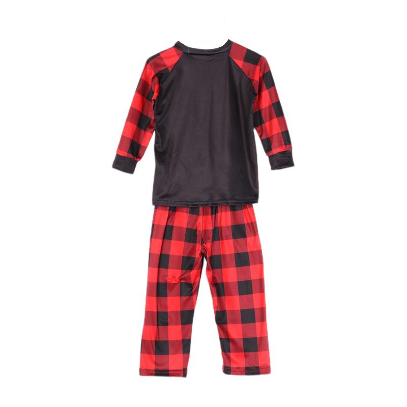 Classic Christmas Costume Family Matching Deer Plaid Print Pajamas Sets Round Neck Parent-child Clothing Xmas Pj's Clothes Homewear Sleepwear Loungewear Cotton Womenswear