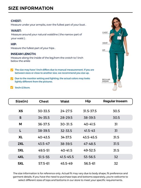 Cozyfit Scrubs for Women Luna Vital Set - Stretch V-Neck Scrub Top & Jogger Pant with 8 Pockets