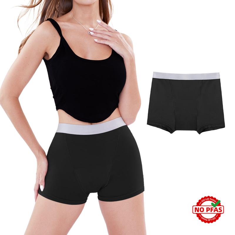 TIICHOO Period Shorts for Women High Waisted Period Underwear Heavy Flow Sleep Period Boyshorts Leakproof Underwear 1 Pack Womenswear Panties