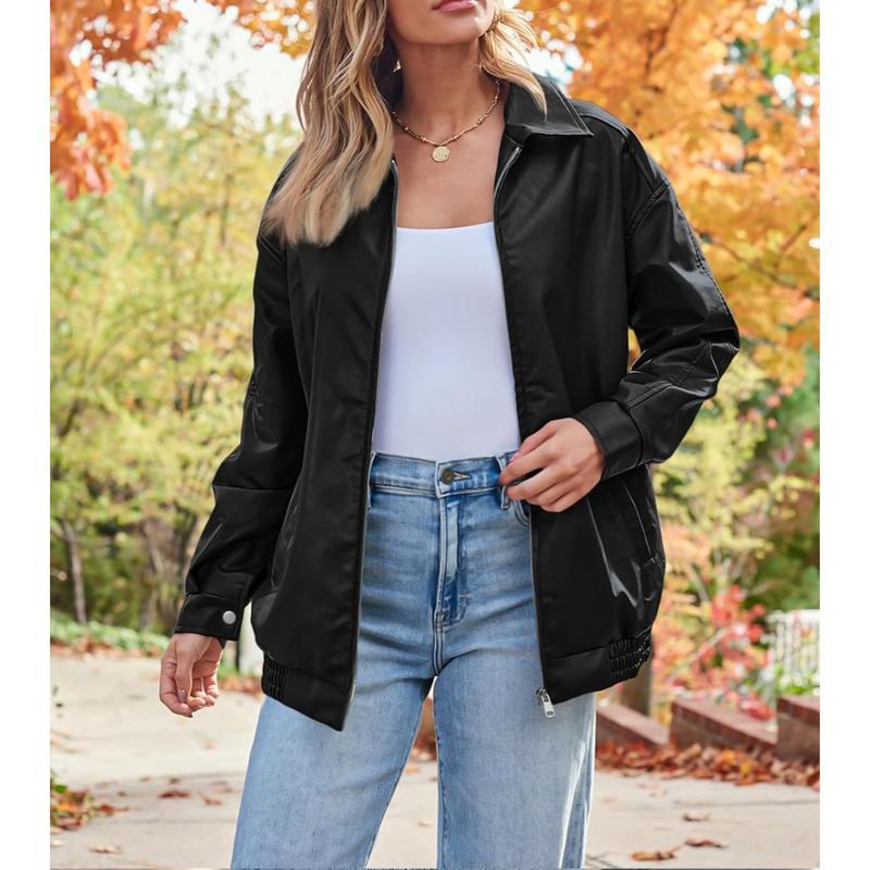 Womens Oversized Leather Jackets Faux Suede Fall Fashion Motorcycle Coats Winter Outfits Clothes 2024