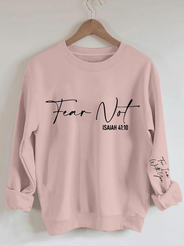 Women's Letter Print Round Neck Sweatshirt, Casual Long Sleeve Crew Neck Pullover for Spring & Fall, Fashion Women's Top for Daily Wear