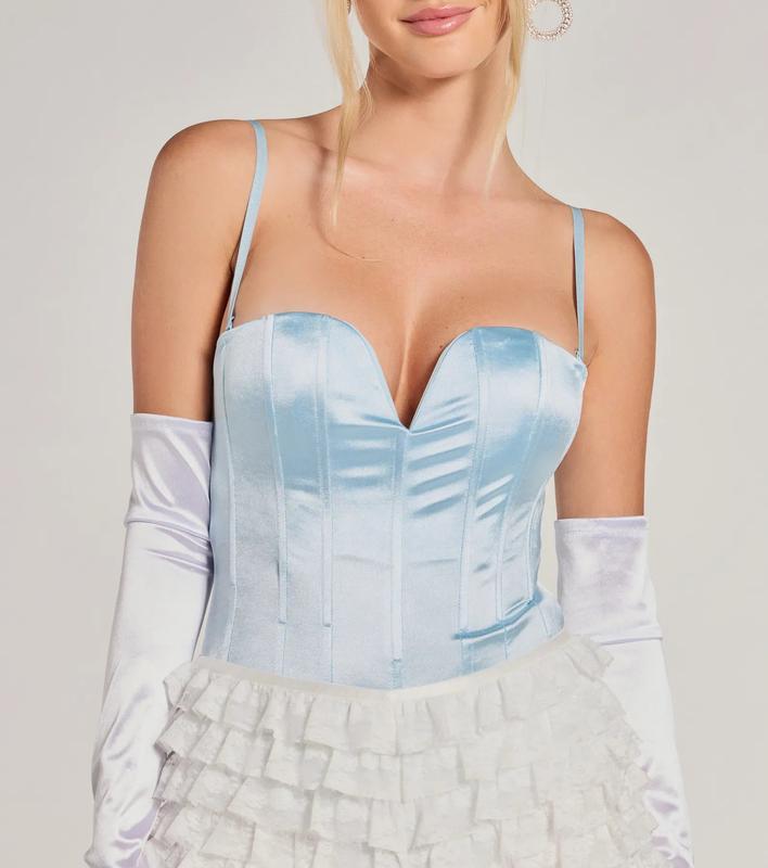 Happily Ever After Satin Bustier Bodysuit