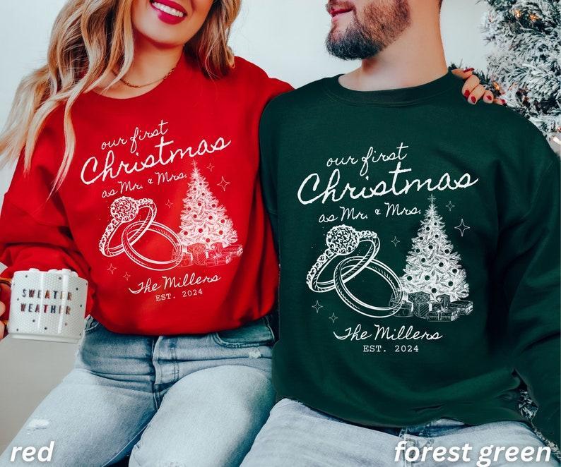 Unisex Funny Couples Ugly Christmas Sweater, Hoodie, T-Shirt Couples Matching Ugly Christmas Sweater, Santa Twice, Christmas Pajamas, Sold Separate Inactive