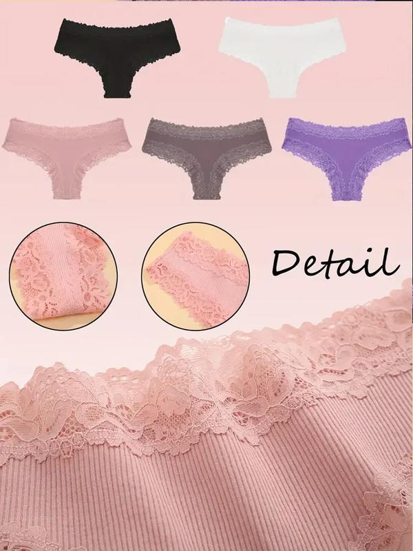 3Pcs set Women Cotton Panties Floral Lace Intimate Underwear Trendy Patchwork Lace Briefs Female Soft Underpants Lingerie S-XL