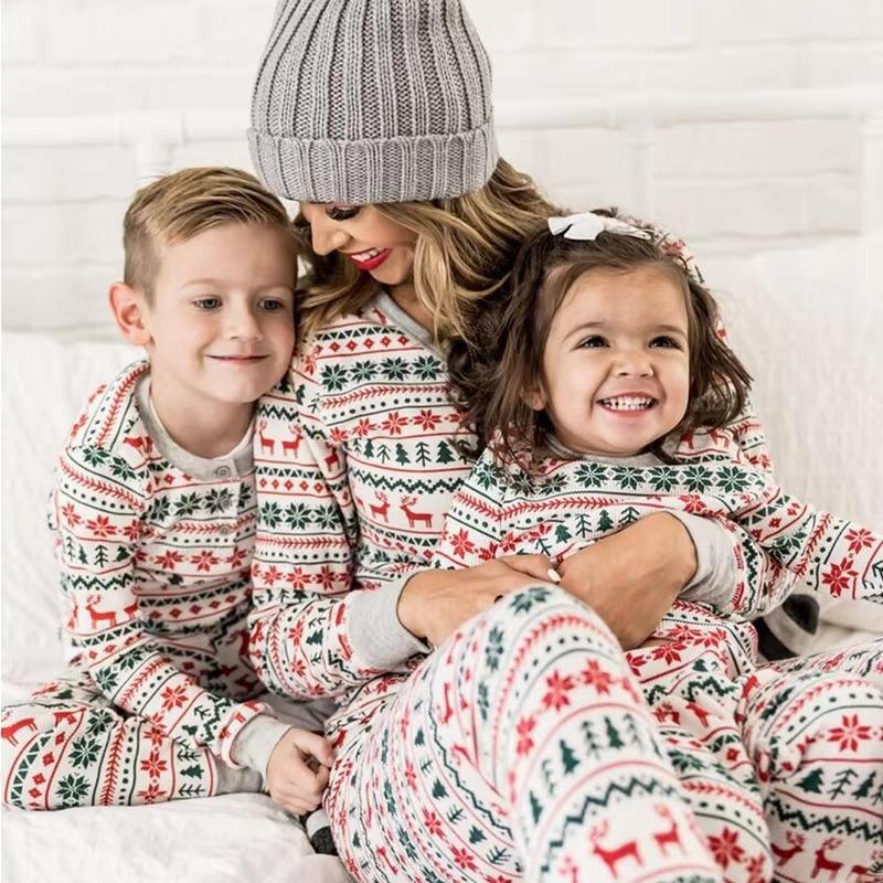 2024 Christmas Family Matching Pajamas New Year Xmas Father Mother Kids Baby Clothes Set Dad Mom And Daughter Son Pyjamas Outfit Comfort Women Womenswear Mama Simple