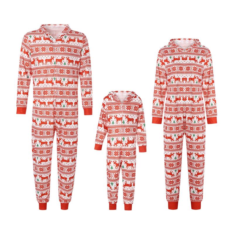 Matching Christmas Onesies for Family Pajamas Sets Xmas Jumpsuit for Women Men Couples Kids