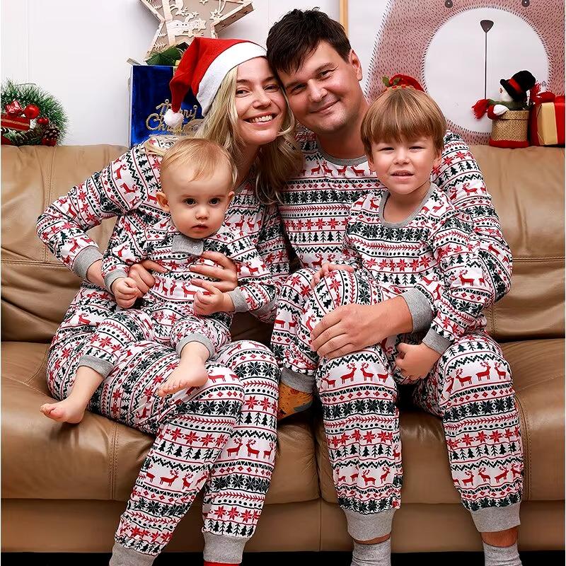 2024 Christmas Family Matching Pajamas New Year Xmas Father Mother Kids Baby Clothes Set Dad Mom And Daughter Son Pyjamas Outfit Comfort Women Womenswear Mama Simple