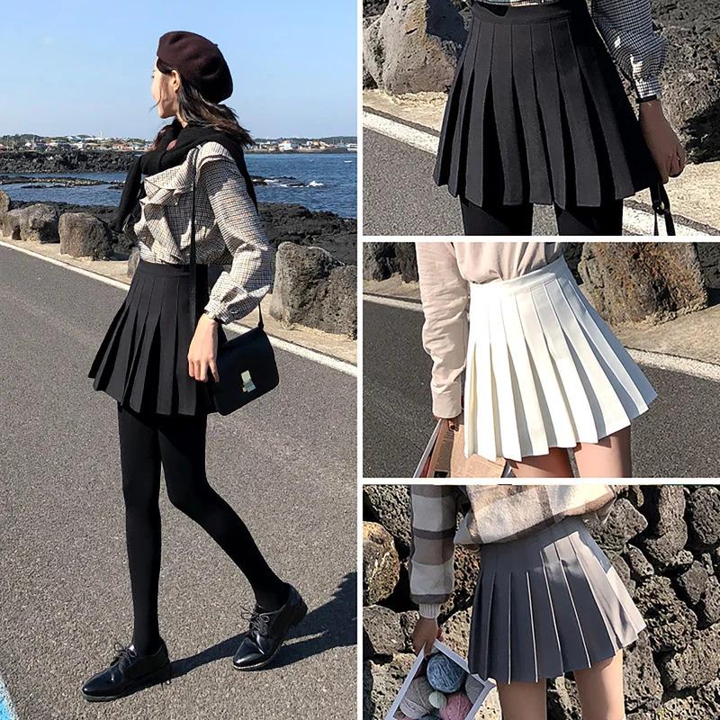 Pleated Skirt JK Skirt Plus Size High Waist Short Skirt Anti-Wrinkle JK Skirt Pleated Skirt with Lining Preppy StyleSlim A-Line 2024