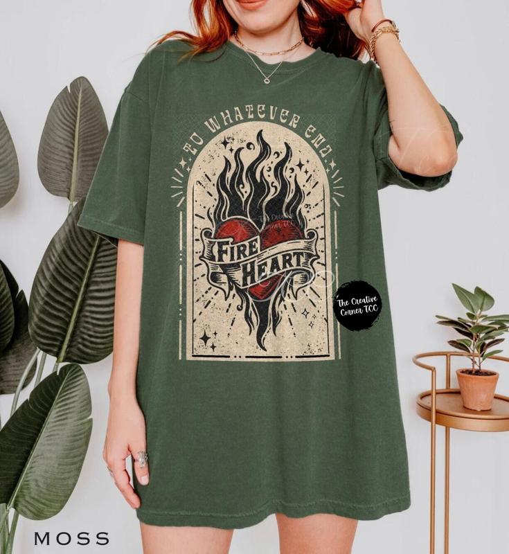 Throne of Glass Fireheart Shirt, Throne Of Glass Comfort Colors Tshirt, Terrasen To Whatever End Kingdom Of Ash Shirt, ACOTAR Shirt, Top Womenswear