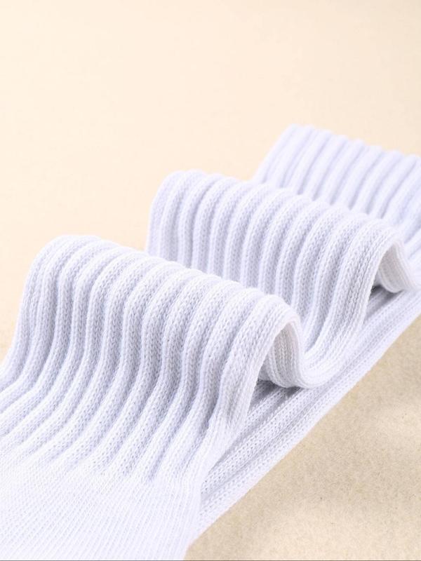 Women's Solid Crew Socks, Casual Moisture Wicking Socks, Soft Comfy Breathable Socks for All Seasons Daily Wear, Fall Wear, Fallfreshness, Socks for Women