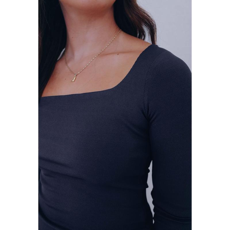 Rae Ribbed Square Neck Top - 3 Colors