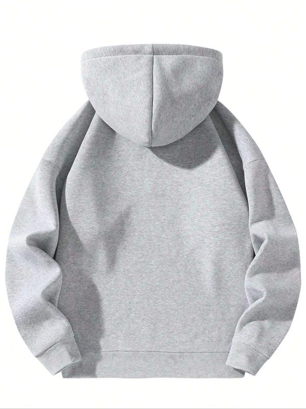 Women's Solid Drop Shoulder Half Zip Thermal Lined Hoodie, Casual Long Sleeve Hooded Sweatshirt for Fall & Winter, Women's Clothes for Daily Wear