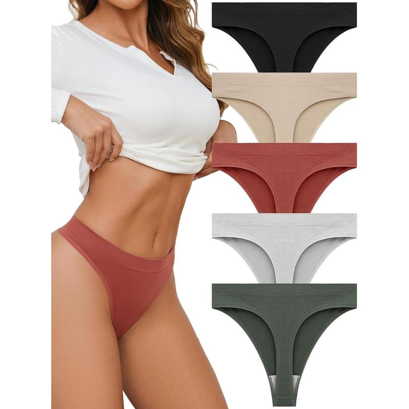 Breathable Seamless Thongs: Comfortable Women's Underwear 5-Pack