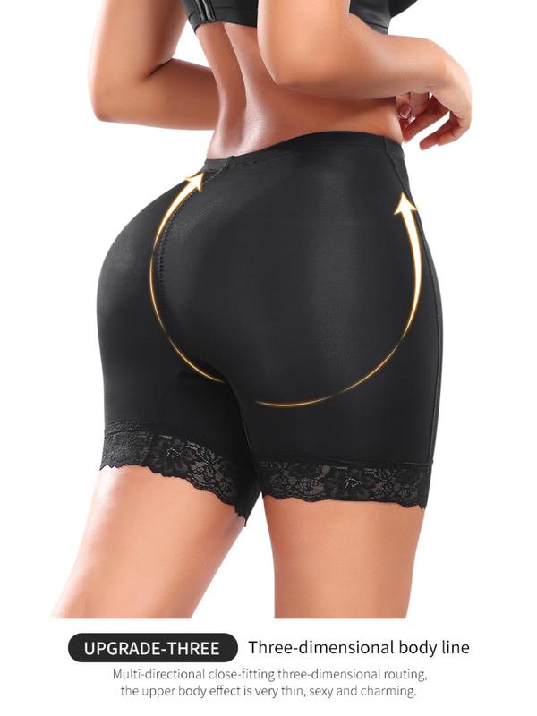 Women's Contrast Floral Lace High Waist Shapewear Shorts, Contrast  Mesh Tummy Control Butt Lifting Shaper, Ladies Shapewear Bottoms