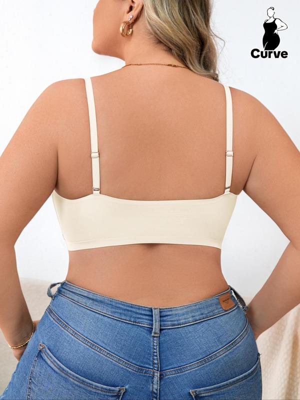 1 Count   Women's Hollow Out Sexy Deep V Bra - Knit Seamless, Plain Color, Close-knit Thin Lined Breathable Underwear, Adjustable Shoulder Strap, Suitable for Festival Dress Base Or Casual, Exercise, Everyday Wear