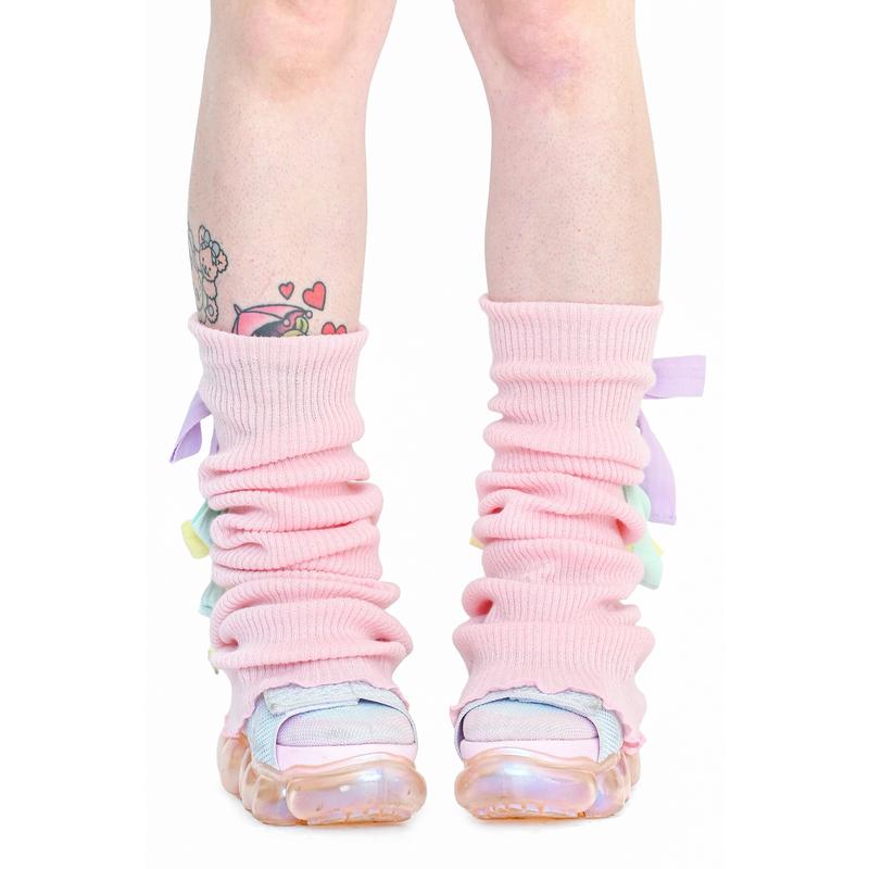 Sugar Ribbon Leg Warmers - Pink