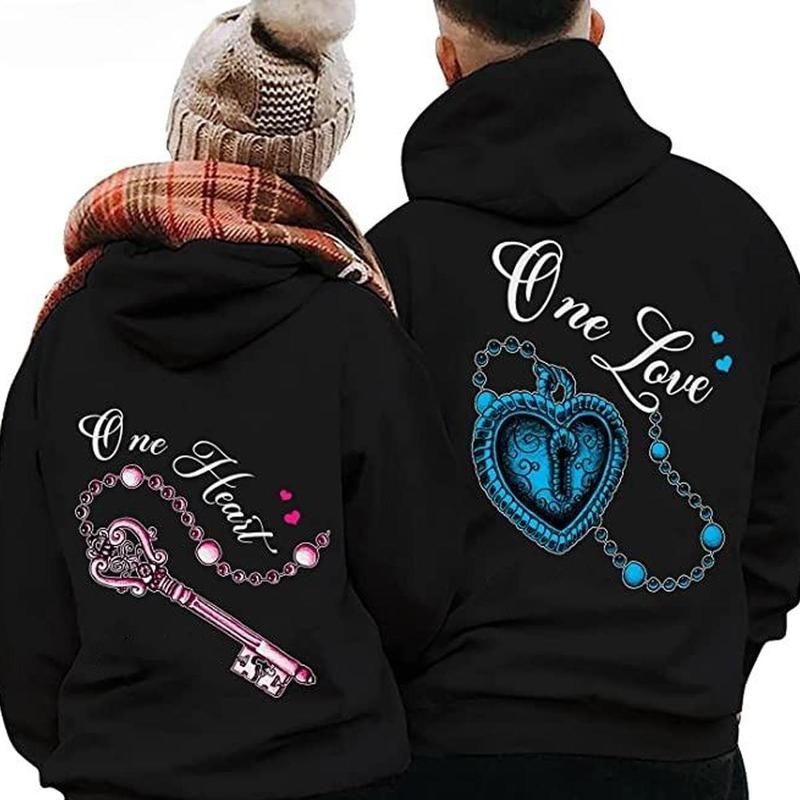 One Heart One Love Hoodie, Key Lock Couple Hoodie, Matching Couple Hoodie, Husband Wife Hoodie, Couples Clothes, Outfit Unisex Hoodie, Trendy Shirt, Men Clothes, Women Clothes, Gift For Men and Women