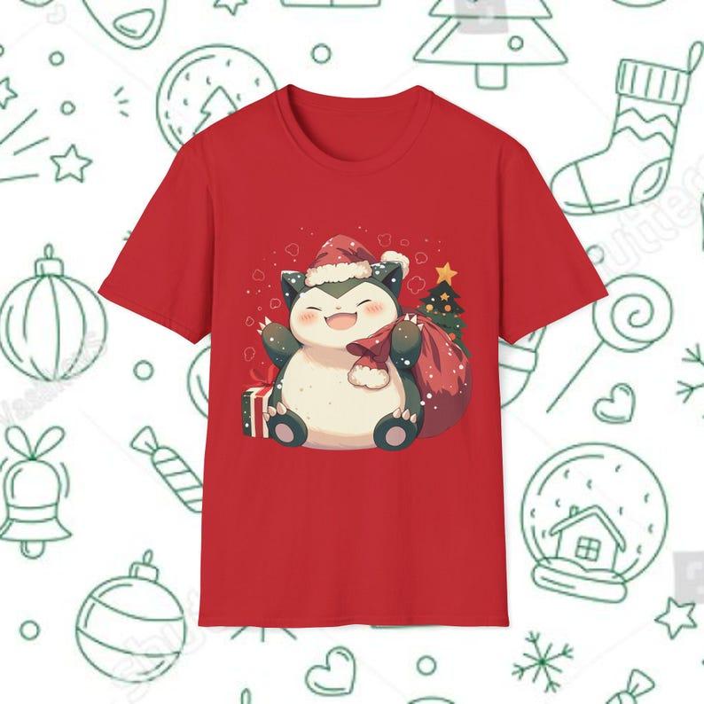 Snorlax Anime Christmas Shirts, Christmas Family Shirts, Merry Christmas Gift Idea, Pokemon Christmas T-Shirt, Christmas Squad Shirts, Menswear Top, Womenswear Top