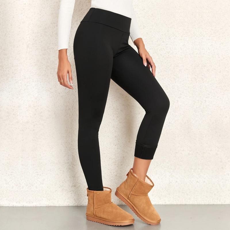 2PCS Warm Winter Leggins Womens Gym Black Velvet Leggings High Waist Classic Casual Autumn Pants Fashion Compression