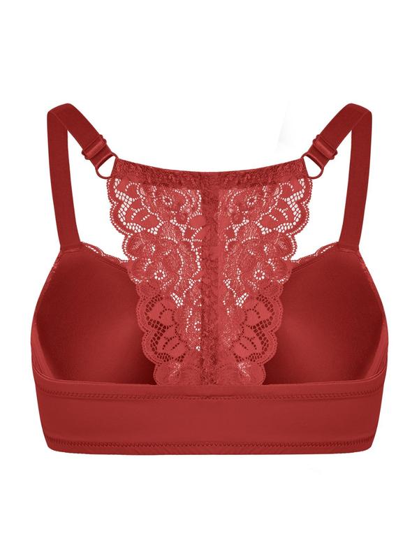  Floral Lace Underwire Bra, Sexy Comfortable Breathable Buckle Front Bra for Daily Wear, Women's Lingerie for All Seasons