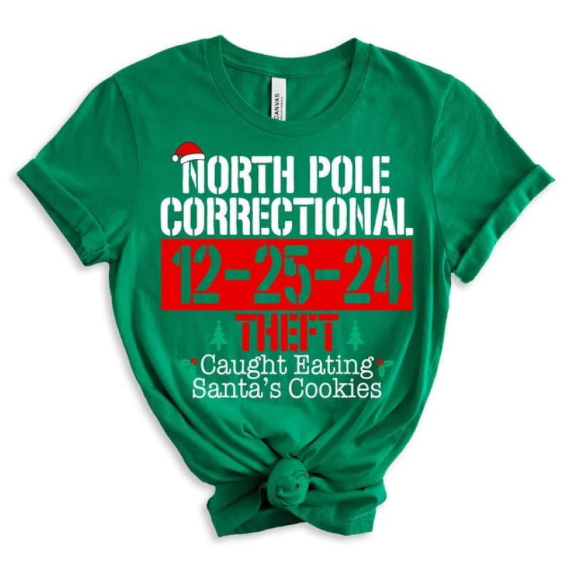 60 Quotes and Custom North Pole Correctional Shirt, Funny Family Matching Christmas Shirt, North Pole Correctional Shirt, Christmas Shirts