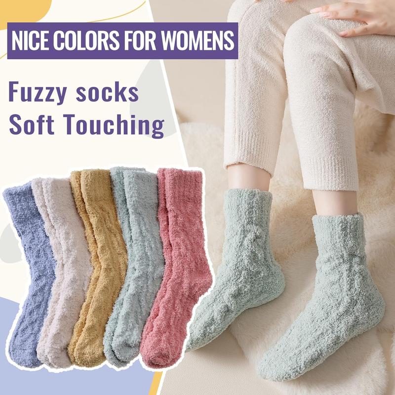 Fuzzy Socks For Women Slipper Warm Fluffy Soft Winter Cozy Plush Cabin Sleep Christmas Home Socks