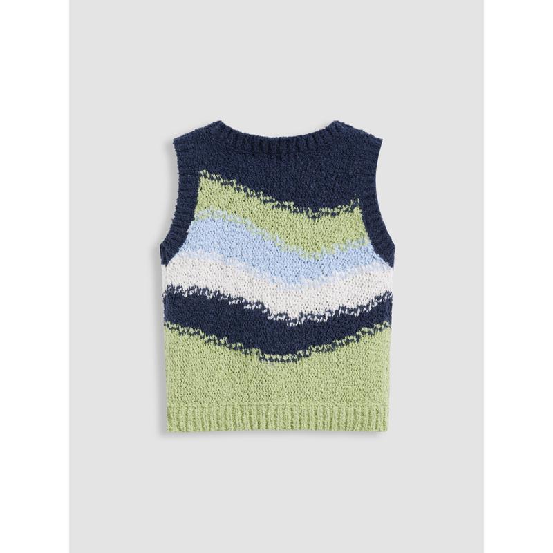 Cider [size 2-10] Knitted Round Neckline Sheep Crop Vest