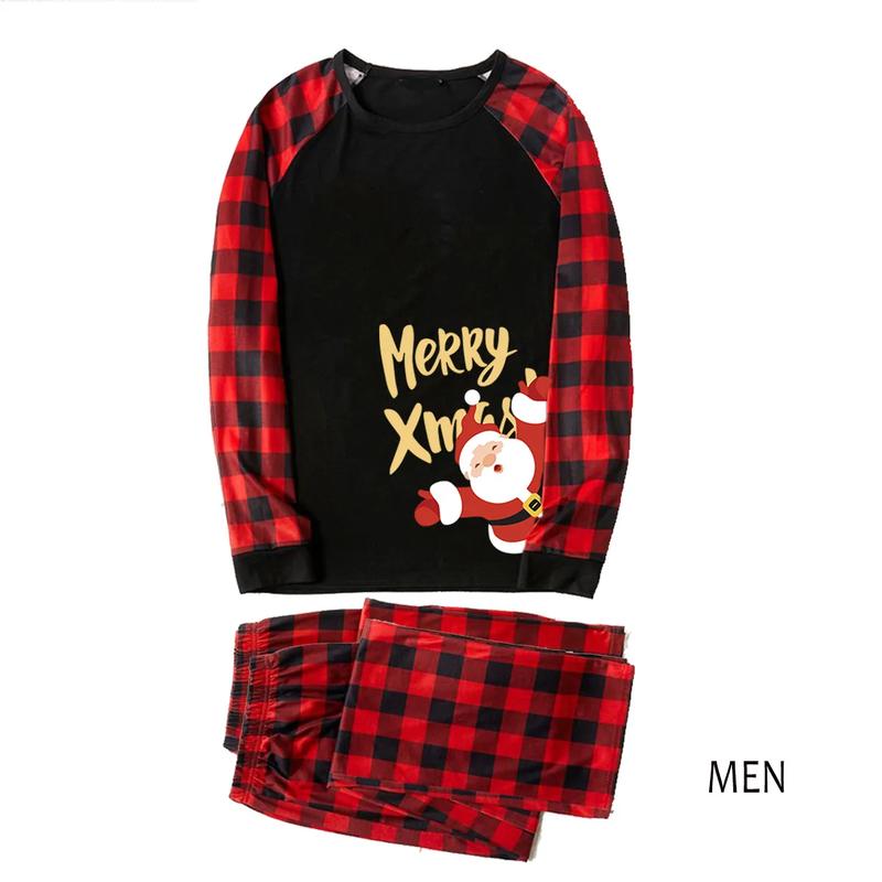 2024 Christmas Matching Pajamas Set Merry Xmas Print Plaid Boys Girls Clothing Sets Soft Loose Sleepwear Family Look Clothes Pjs COZOK Comfort Fabric Womenswear Breathable holiday shirt