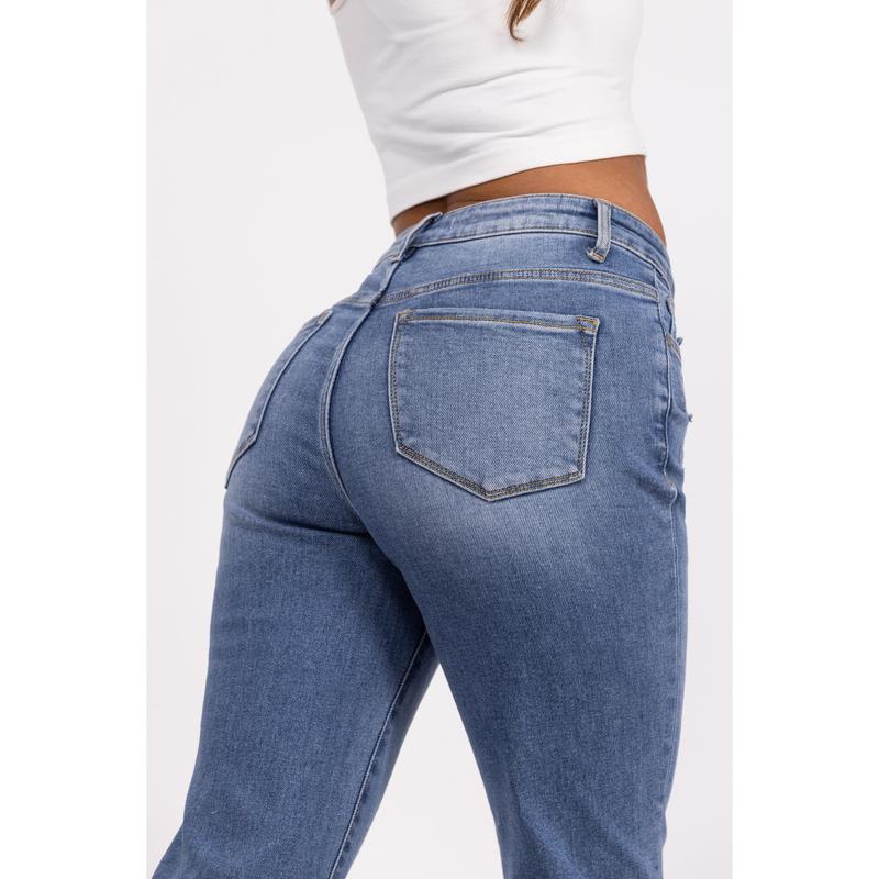 2 LENGTHS The Alexis from Lovervet: High-Rise Tummy Control Relaxed Flare Denim Fabric Fit