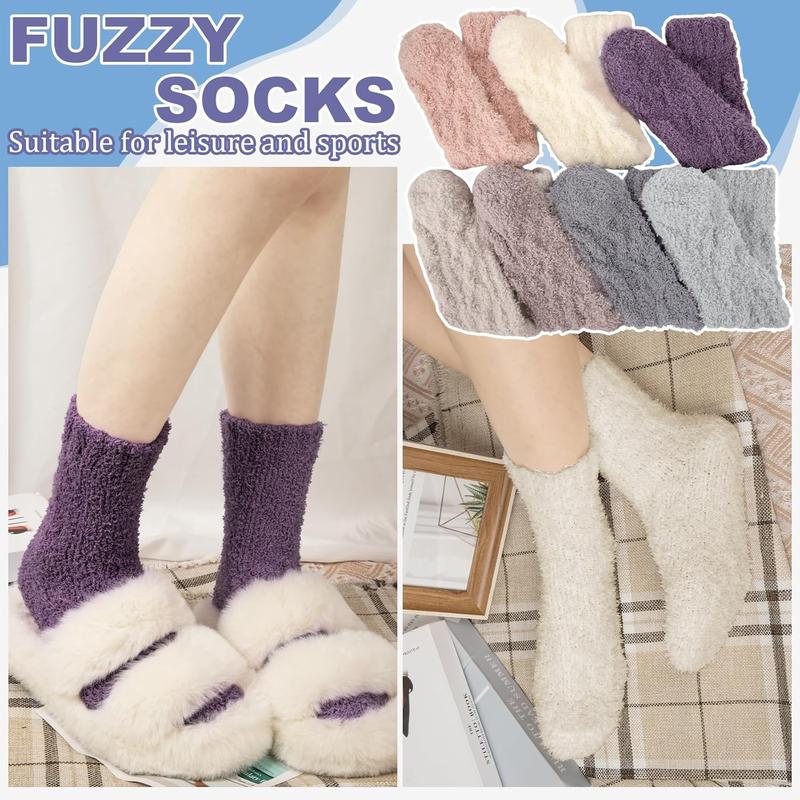 7 Pairs Womens Winter Fuzzy Socks Cozy Fluffy Socks Warm Fuzzy Christmas Socks for Women Gifts