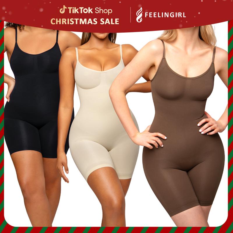 FeelinGirl Shapewear for Women Butt Lifter Bodysuit Tummy Control Shapewear Seamless Basic Comfort Womenswear 6 Hip Compression