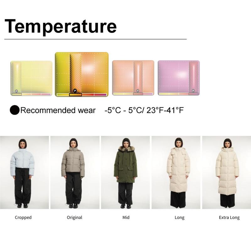 PUFFIT Women Mid Length Puffer Jacket Hood Winter, Mid Length Ladies Outwear Coat Big Pocket with Waist Drawcord Go.G.G