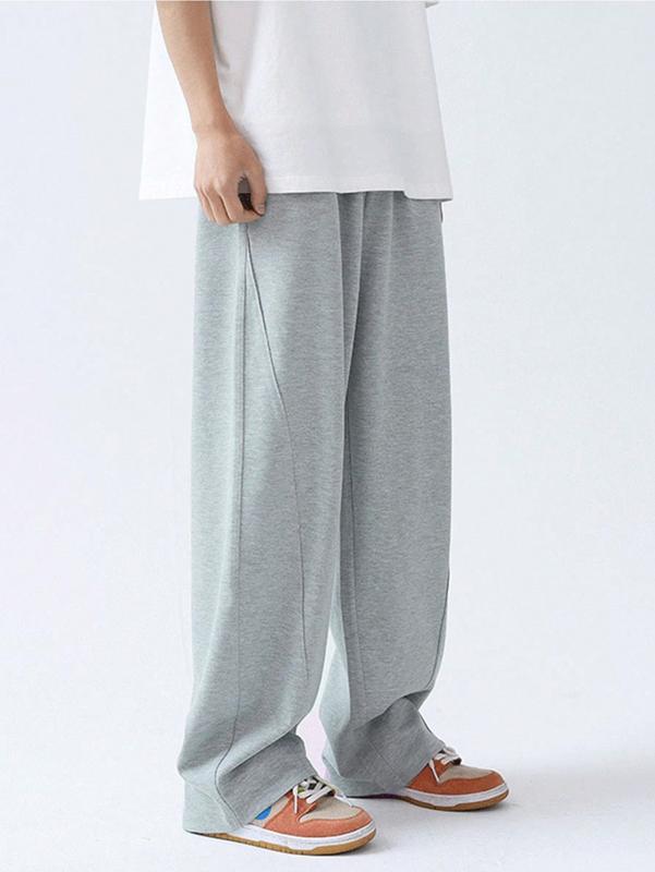 Drawstring Elastic Waist Baggy Sweatpants Y2K Loose Wide Leg Long Pants with Pocket