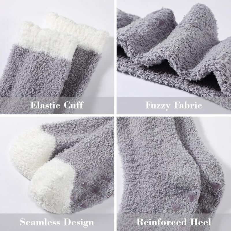 Fuzzy Socks for Women - Slipper Socks for Women, Non Slip Socks Women  Socks with Grips Winter Fluffy Sock