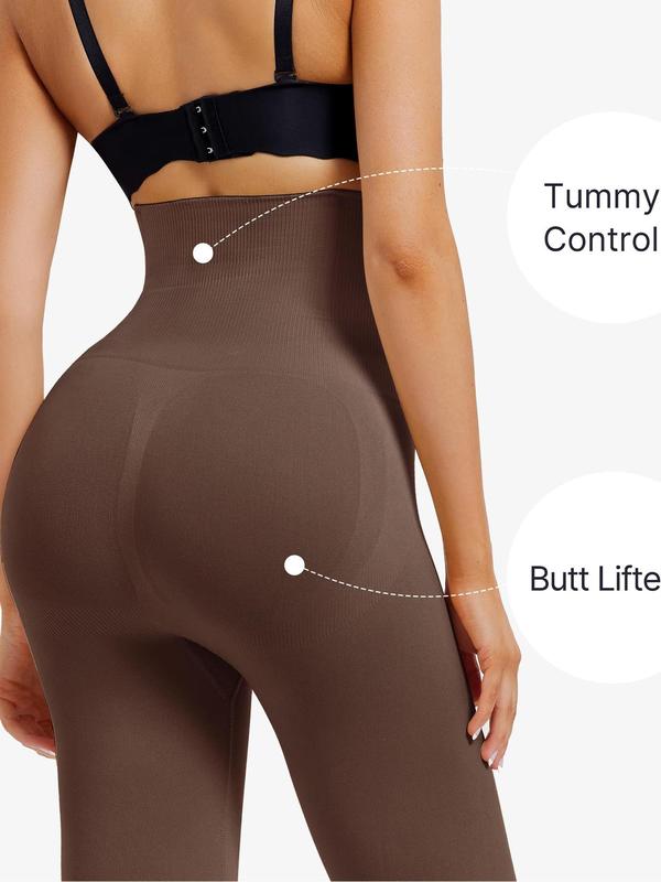 Women's Solid High Waist Shapewear Leggings, High Stretch Tummy Control Butt Lift Shaper, Ladies Shapewear Bottoms for All Seasons