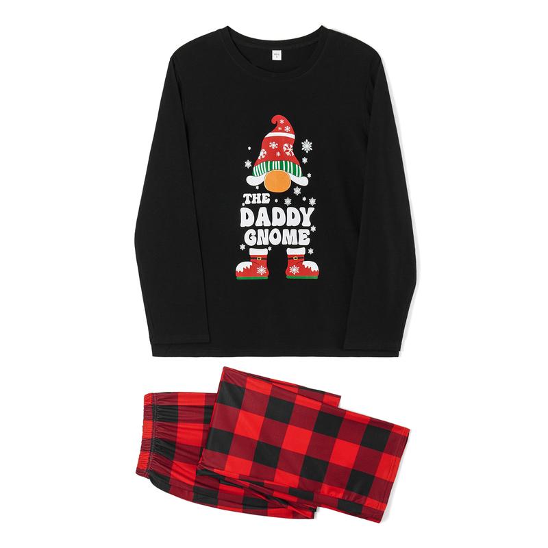 Calsunbaby Christmas Family Matching Pajamas Sets Christmas PJ's Letter Print Top and Plaid Pants Jammies Sleepwear