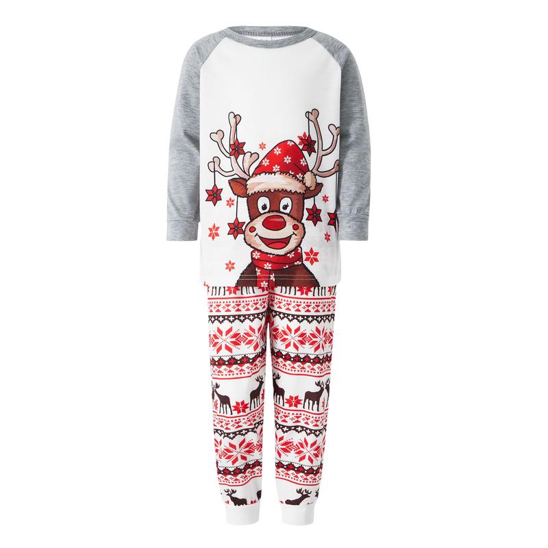 Family Christmas Pajamas Matching Sets Elk Print Tops Pants for Adults Kids Holiday Xmas Jammies Loungewear