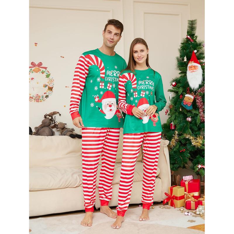 Cartoon Santa Claus Letter Printing Parent-child Christmas Pajamas Home Wear Suit