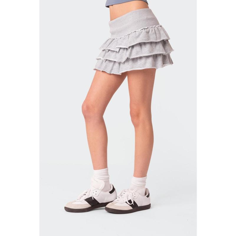 Martina Ruffle Terry Mini Skirt