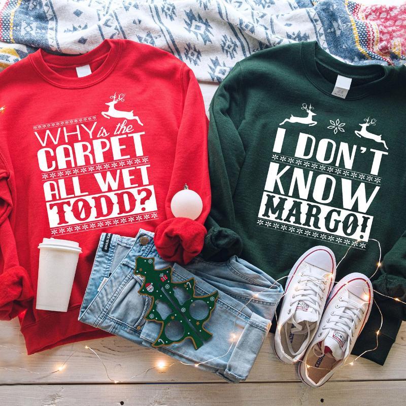 Christmas Vacation Todd And Margo Sweatshirt, Couple Christmas Shirts, National Lampoon Christmas Wife and Husband Matching T-shirts Clothing