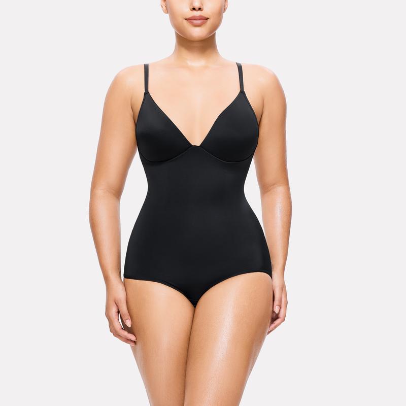 Nebility Women's Deep V-Neck Bodysuit Shapewear