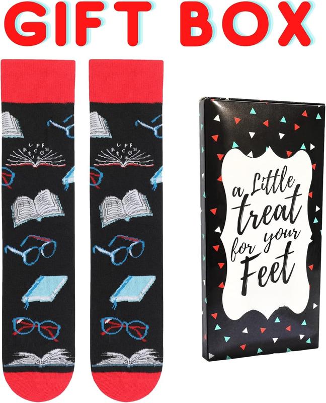 Women's Novelty Socks with Gift Box Cat Lover Dog Mom Book Lover Cat Mom Llama Unicorn Sloth Corgi