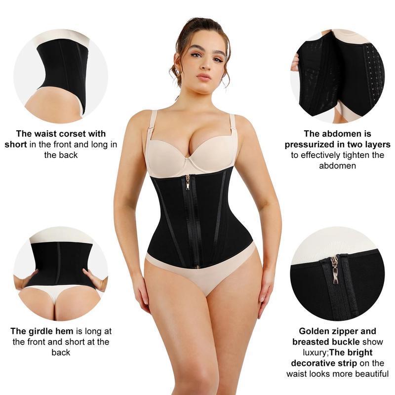 Fall deals for you,LUXSEREN Adjustable Women's Shapewear, Women's Solid Colour Zip-up Shapewear, Comfortable and Cosy Tummy Control Hook and Loop Fajas Shapewear,Fall fashion