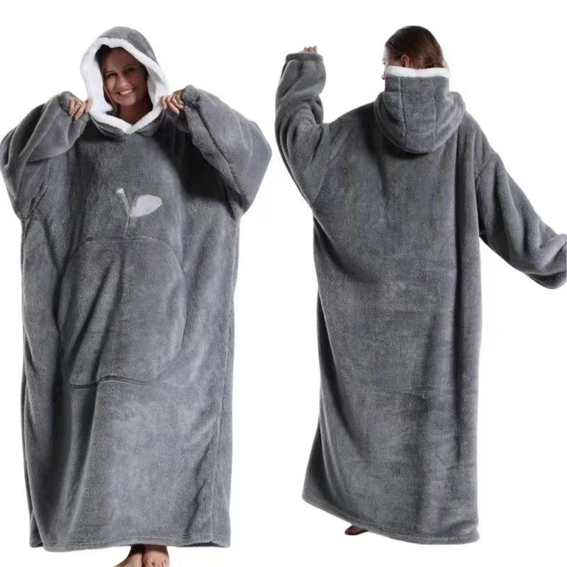 Apple Pattern Oversized Blanket Hoodie, 2024 new model, new hot sale，Ultra Soft Warm Wearable Blanket Sweatshirt for Women & Men, Gift for Ladies