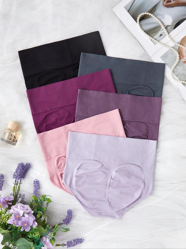 Women's Solid High Waist Honeycomb Panty, Soft Comfy Seamless Knicker, Summer Clothes,  Underwear for Women, Breathable Underwear, Panties for Women