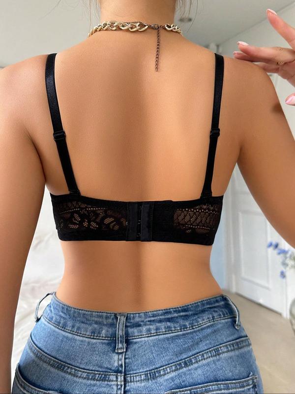 Women's Floral Lace Bandeau Bra, Adjustable Strap Multiway Bras Bra, Soft Comfortable Breathable Lingerie for All Seasons