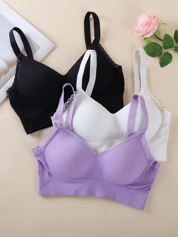 Women's Solid Wireless Push Up Bra, Soft Comfy Breathable Lingerie Top for Daily Wear, Women's Lingerie for All Seasons